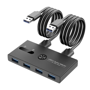 USB 3.0 2 jungiklis 4 iš 4 KVM prijungimo stoties spausdintuvo bendrinimo įrenginio monitoriaus adapteris KVM keitiklis