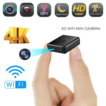 Mini 4K Full HD 1080P IP Cam WiFi namų apsaugos vaizdo kamera Naktinio matymo mikrokamera IR-CUT judesio aptikimo HD vaizdo įrašymo įrenginys