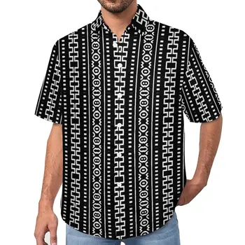 Tribal Print Atostogų marškiniai Retro Afrikos Havajai Laisvalaikio marškiniai Vyriškos vintažinės palaidinės Trumpomis rankovėmis Individualūs drabužiai plius dydis
