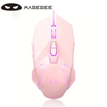 MageGee G10 žaidimų pelė laidinė, 7 spalvų kvėpuojanti LED foninio apšvietimo žaidimų pelė, 6 reguliuojami DPI (iki 3200 DPI), ergonomiška optika