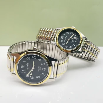 Business Sports Alloy Elastic Strap Glow-In-The-Dark Couple Fashion Quartz Watch vyrams ir moterims