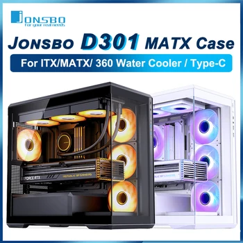 JONSBO D301 MATX dėklas be stulpų panoraminis šoninis skaidrumas 