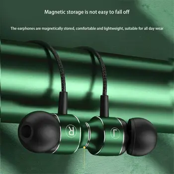Jack Magnetic Gamer Laidinės ausinės Žaidimai Green Metal HiFi Bass Stereo 3.5mm C tipo ausinės Telefono kompiuterio mikrofono ausinės