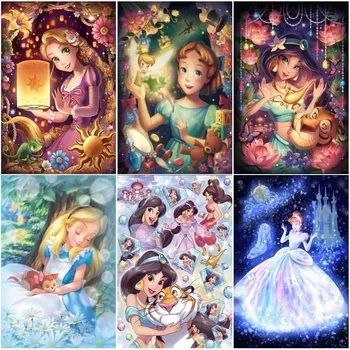 Disney Princess serija Sienų meno drobės tapyba Šiaurės šalių plakatai ir spaudiniai Sieniniai paveikslėliai namų dekorui