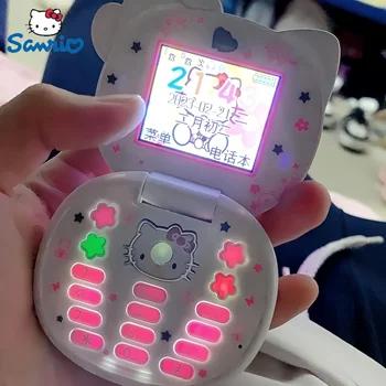Naujas Sanrio Hello Kitty atverčiamas telefonas Kawaii K688 animacinis filmas vaikams Taiml mielas mini telefonas gimtadienis mados mergaitės dovanos žaislai vaikams