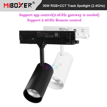 Miboxer 2.4G 30W RGBCCT LED Track Light CCT & ryškumas reguliuojamas Prožektorius AC 110V 220V DMX512 Lubos 2.4G RF nuotolinio valdymo pultas
