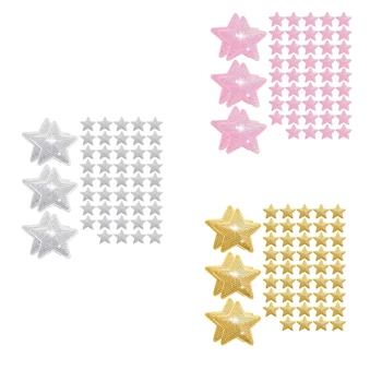 50 vnt Žvaigždžių blizgučiai Siūti lygintuvą ant aplikacijos žvaigždės siuvinėti pleistrai Žvaigždžių formos taisymo pleistras DIY