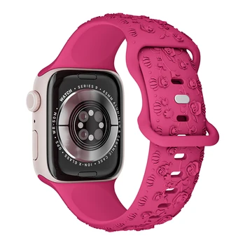 Rose silikoninis dirželis, skirtas Apple Watch 8 7 6 SE 5 4 3 2 