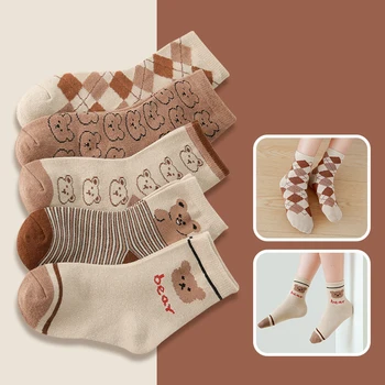 Vaikiškos kojinytės kūdikiui Ruduo Žiema Medvilnė Kvėpuojantys berniukai ir mergaitės Saldainių spalvos Vamzdelio kojinės Naujagimio grindų kojinės 0-12 Yesrs