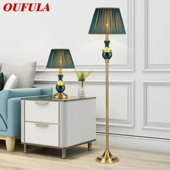 OUFULA Šiuolaikinės keramikos grindų lempos Stovinčios LED Creative American Luxury Fashion Table Light namų svetainės miegamajame