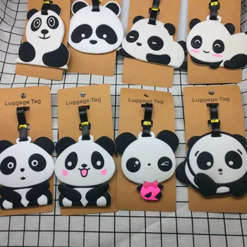 Nauji kelionių aksesuarai Panda Creative Bagažo žyma Animacinis filmas Silikagelis Lagamino ID Priedai Bagažo turėtojas Bagažo įlaipinimas Žymos Nešiojamas