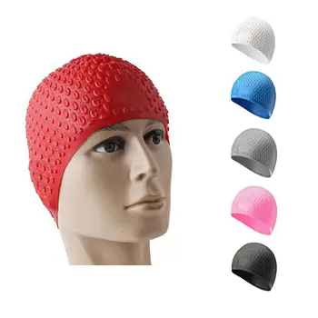 Plaukimo kepurė Unisex vandeniui atsparus silikonas Didelis ergonomiškas plaukimo kepurės slydimas Atsparus lygus dizainas suaugusiems Ilgi plaukai