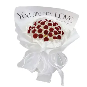 Pasidaryk pats modeliavimas Rožių gėlių puokštė 19 vnt Mažos rožės gimtadienio vestuvės Valentino dienos dovana Išskirtiniai nebaigti medžiagų rinkiniai