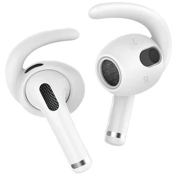 3 Pora sportinių ausų kabliukų, skirtų Apple AirPods 3 kartos ausų laikiklių dangteliai neslystantis minkštas silikoninis ausų rankenos laikiklis baltas