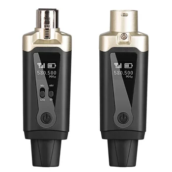 Belaidžio mikrofono sistema XLR mikrofono keitiklio adapteris Depusheng MA5 UHF automatinio siųstuvo sąranka kondensatoriaus dinaminiam mikrofonui