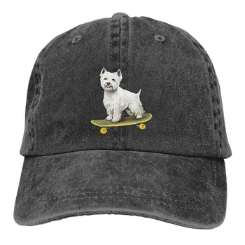 West Highland Dog Daugiaspalvė skrybėlė Smailed Moteriška kepurė Riedlentė Personalizuotos skydelio apsaugos kepurės