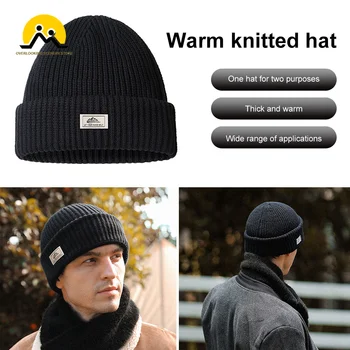 Solid Color Warm Knitted Brimless Hat Mens Winter Hat Classic Thickened Warm Beanie Hats Casual Short Thread Hip Hop Hat