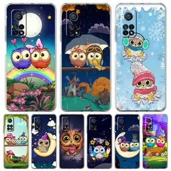 Cute Cartoon Owl skaidrus telefono dėklas, skirtas Xiaomi Mi Poco X3 X4 NFC F3 M3 M4 12 11 Ultra 11T 11X Pro Lite 5G Soft Shell Capas