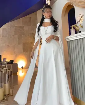 Undinė Dramblio Kaulo Krantas Ilgomis rankovėmis Prom suknelės Grindų ilgis Vakarėlių suknelės Saudo Arabija Oficiali proga Vakarinė suknelė