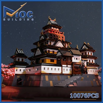 10076Pcs MOC Viduramžių Japonijos Shogun pilies statybiniai blokai Rankų darbo 