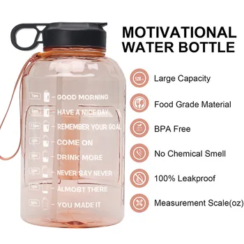 Sportinis vandens butelis 2.2L su šiaudelių plastiku Didelės talpos sporto salės fitneso turizmas BPA NEMOKAMI sportiniai buteliai