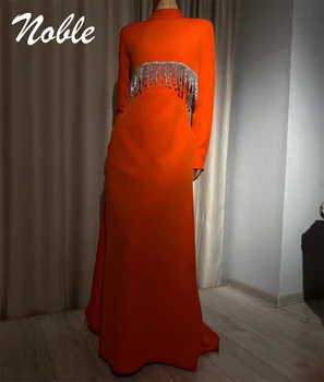 Noble High O Iškirptė Prom suknelė pilnomis rankovėmis su grindų ilgiu Vakarinė elegantiška vakarėlio suknelė moterims2023