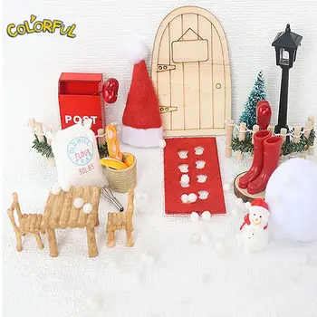 Mini kalėdinis rinkinys Priedai Lėlių namelio dekoravimas Miniatiūrinė kalėdinė kepurė Kalėdų eglutė Geriausia dovana vaikams Baldai Žaislai