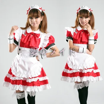 Japonų mielas Loli tarnaitės kostiumas Anime kostiumo spektaklis Kostiumas COSPLAY moteriški drabužiai