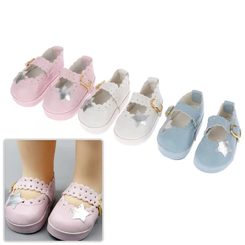 1Pair 6.5cm PU odinis lėlių batų kostiumas 16 colių lėlių drabužiams žaislai kūdikių dovanos lėlių aksesuaras