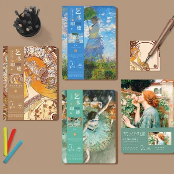 A5 Notebook Van Gogh Famous Painting Series Cover,80sheets/Book Writing Diary Recording Life Office Study Note Supplies CS-057