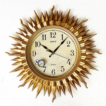 Didelis saulės sieninis laikrodis Auksinė svetainė Kūrybinis modernus prabangus menas Mada Šiaurės šalių sieninio laikrodžio mechanizmas reloj de pared Home Decor