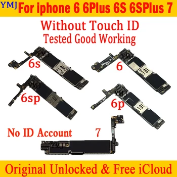 skirta IPhone 5 5C 5S SE 6 6p 6sp Pagrindinė plokštė be ID paskyros iPhone 6 6s Plus 6 Plus Logic Board No Touch ID Original Mainboard