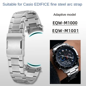 Tinka Casio EDIFICE precizinio plieno laikrodžių juostai EQW-M1000/M1001 serijos lenktų laikrodžių grandinės priedai, vyriški 22mm