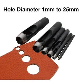 1mm 2mm 3mm 4mm 5mm 6mm 7mm 8mm 9mm 10mm 11mm 12mm 13mm 14mm 15mm 16mm 18mm 20mm 25mm Leather Hollow Hole Punch DIY