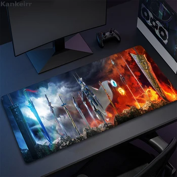 Didelis žaidimų pelės kilimėlis XXL F-Final Fantasy Stalo kilimėlis Neslystantis guminis žaidimas Pelės kilimėlis Kompiuterio klaviatūros kilimėliai Pad Big Mousepad Gamer