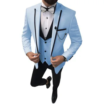 Didelio dydžio 7XL (švarkai+kelnės+liemenė) prabangūs 3 vnt Vyriški kostiumai Vestuviniai kostiumai vyrams Jaunikio smokingai Verslo oficialūs kostiumai Striukės