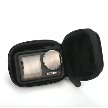 Tinka DJI Action 3/4 Mini apsauginiam laikymo krepšiui EVA kieto apvalkalo juodas / pilkas sportinės kameros dėklas su kabliuko priedais