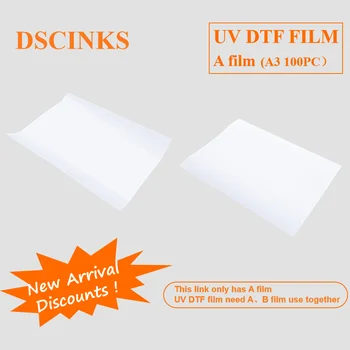 UV DTF plėvelė Plėvelė A3 100PC Driect spausdinimas Nereikia klijų rašikliui Puodelis Butelis Medinė dovanų dėžutė