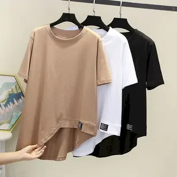 Netaisyklingi prašmatnūs marškinėliai Moterų mados dizainas Laisvalaikio laisvos trumpos rankovės Top 2023 m. vasaros tendencijos oversized marškinėliai estetiniai drabužiai