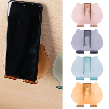 Universal Bedside Smartphone Charging Bracket Shelf Creative Cute Bear Shape Wall Holder for Kitchen Washroom Phone Accessories