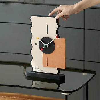 Minimalistinis stalinis laikrodis, dekoratyvinis tylus laikrodis namų biurui, miegamajam ir televizoriaus stovui