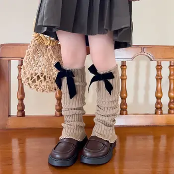 Vaikų lankas Kaspinas Kojų šildytuvai Lolita Megztos kojinės Korėjos mergaitės Šiltas pėdų užvalkalas Mielos saldžios baleto kojinės Ilgos kojinės