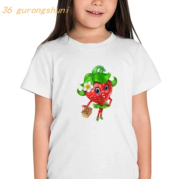 animacinis veidas braškių marškinėliai mergaitėms drabužiai vaikų drabužiai marškinėliai mergaičių drabužiai marškinėliai mergaitės grafiniai marškinėliai vaikams skirti drabužiai berniukų marškinėliai