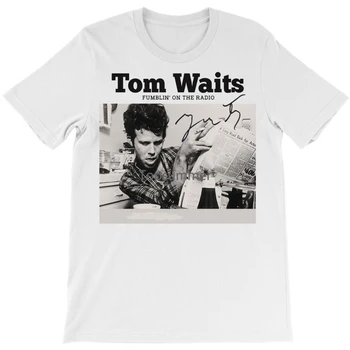 Naujasis Tomas Waitsas Dainininkas perspausdina dovaną gerbėjams S-2345Xl Balti vyriški marškinėliai Bc2881