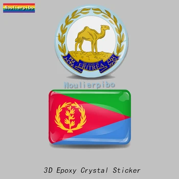 3D epoksidinės dervos automobilio kupolo lipdukas Eritrėjos vėliava Nacionalinė emblema PVC automobilių motociklų šalmas vežimėlio dėklas Mobilusis telefonas Vinilo lipdukas