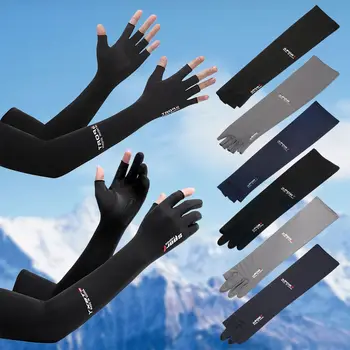 Penkių pirštų ledo rankos rankovės Apsauga nuo saulės Kvėpuojanti ranka Šiltesnis Lauko sportinis jojimas Bėgimas Šaunus šilkinis rankos rankovė
