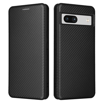 Luxury Carbon Fiber Pattern Leather Wallet Book Bracket Holder Full Cover for Google Pixel 7 Pro 7A Cuvered Edge Bags Flip Case