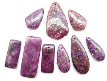 Natūralaus akmens kvarco kristalas purpurinis žėručio akmuo Vandens lašo pakabukas 
