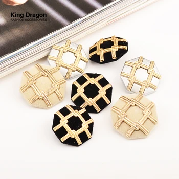 New Arrival Gold Metal Black Suit Button For Clothing Women Coat Sweater Cardigan Siuvimo rankdarbiai Pop Tide 18/23/25MM KD884