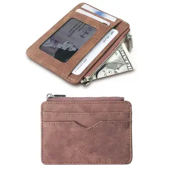 Multi-card Matte Retro Leather Short Small Money Bag Wallet Card Holder Money Clip Coin Rankse